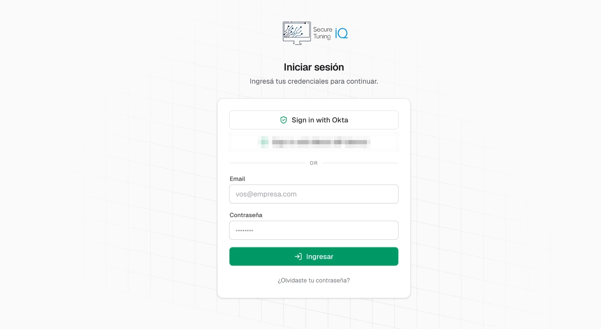 Acceso a Secure Tuning IQ con inicio de sesión único (SSO) vía Okta